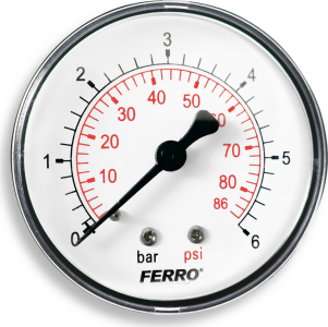 Novaservis Manometr 63mm 1/4" Axiální 0-6 bar M6306A
