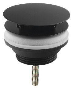 Omp Tea Umyvadlová výpust 5/4“, neuzavíratelná, velká zátka, 10-55mm, černá 542.742.5B