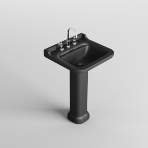 Kerasan WALDORF universální keramický sloup k umyvadlům 60, 80cm, černá mat 417031