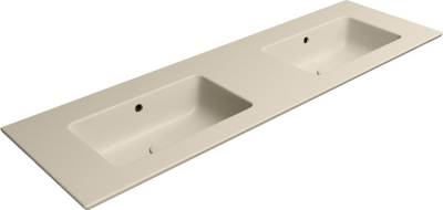 GSI PURA keramické dvojumyvadlo Slim 142x46cm, bez otvoru, creta mat 8889008