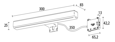 Sapho VERONICA 2 LED svítidlo, 8 W, 300x25x83 mm, IP44, černá E27423CI