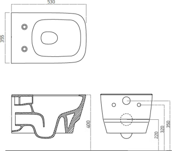 BELLO závěsné WC Rimless s podomítkovou nádržkou a tlačítkem Schwab, bílá 100214-SET5