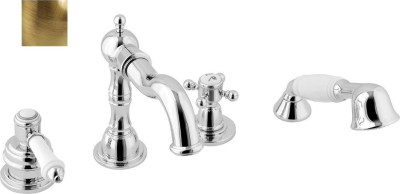 Sapho VIENNA čtyřprvková baterie na okraj vany s retro hubicí, bronz VO930BR