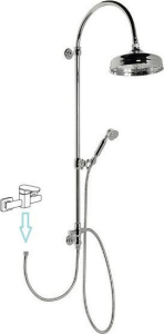 Sapho VANITY sprchový sloup k napojení na baterii, hlavová, ruční sprcha, chrom SET061