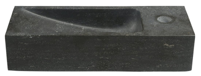 Sapho BLOK kamenné umývátko 38x14cm, baterie vpravo, antracit 2401-31