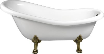 Polysan RETRO volně stojící vana 167, 5x76x71cm, nohy bronz, bílá 42132