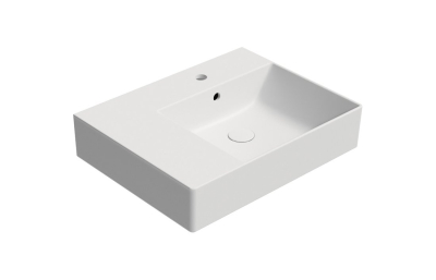 GSI KUBE X keramické umyvadlo 60x47cm, s odkládací plochou vlevo, bílá mat 9439109