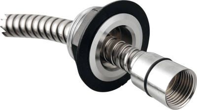 Sapho Sprchová průchodka na okraj vany včetně hadice  F1/2"-M3/8", kulatá, chrom 1205-04