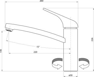 Sapho LISON stojánková dřezová baterie, chrom MJ125