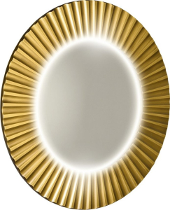Sapho PRIDE kulaté zrcadlo s LED osvětlením v rámu ø 90cm, zlato PD950