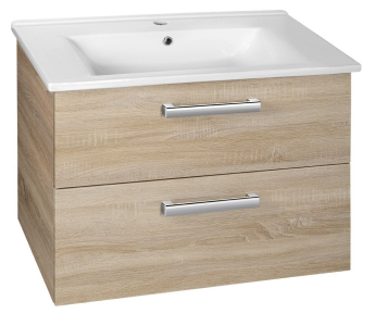Aqualine VEGA umyvadlová skříňka 72x57, 6x43, 8cm, 2x zásuvka, dub platin VG873