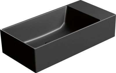 GSI KUBE X keramické umývátko 50x25cm, bez otvoru, pravé/levé, černá mat 9486026