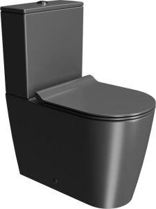 GSI KUBE X WC kombi, Swirlflush, spodní/zadní odpad, černá dual-mat 941926K