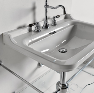 Kerasan WALDORF konstrukce pro umyvadlo 100cm se skleněnou poličkou, chrom 9196K1