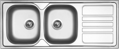 Nerezový dřez Sinks OKIO 1200 DUO V 0,6mm matný RDOKM12050026V
