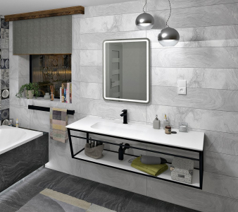 Sapho ARUBA umyvadlo, Rockstone, 180x51, 5cm, levé, bílá mat AR180-B1L