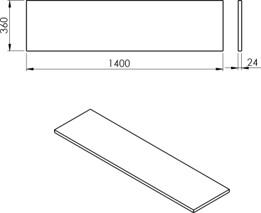 Sapho PLATO deska Rockstone 1400x24x360mm, bílá mat PL146-0101