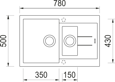 Granitový dřez Sinks AMANDA 780.1 Metalblack+VITALIA GR AM780174VIGR