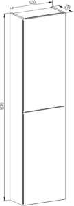 Mereo Aira, koupelnová skříňka 170 cm vysoká, pravé otevírání, dub Halifax CN744PN