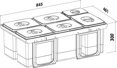 Sinks JAZZ 900 4x15 l + 3x7 l EK2903