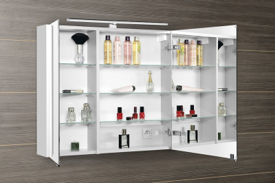 Sapho MIRRÓ galerka s LED osvětlením, 80x70x16cm, bílá MC080-0030