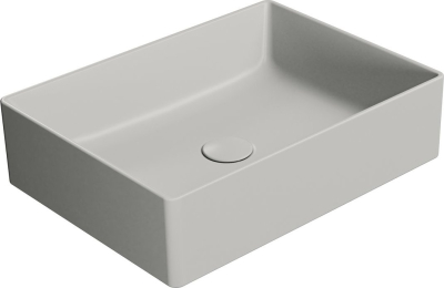 GSI KUBE X keramické umyvadlo na desku, 50x37cm, cenere mat 942917
