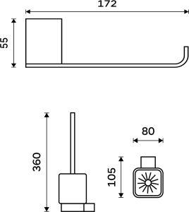 Nimco KIBO černá Sada k WC Ki-set-94KN-90