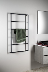 Sapho SKA nástěnný sušák ručníků 600x1150x100mm, černá mat SKA502