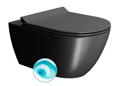GSI PURA závěsná WC mísa, Swirlflush, 36x55cm, černá dual-mat 881526