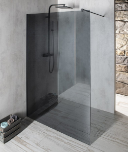 Gelco VARIO BLACK jednodílná sprchová zástěna k instalaci ke stěně, kouřové sklo, 900 mm GX1390GX1014