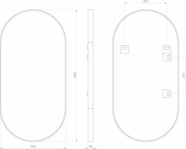 Sapho AVONA oválné zrcadlo v rámu 50x100cm, zlato mat AV500G
