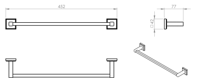 Gedy COLORADO držák ručníků 450x80mm, chrom 692145