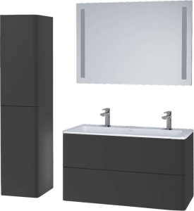 Mereo Siena, koupelnová skříňka s umyvadlem z litého mramoru 101 cm, antracit mat CN432M2
