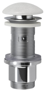 Sapho BLOK umyvadlová výpust 5/4“, click-clack, zátka leštěný bílý mramor 2401-921