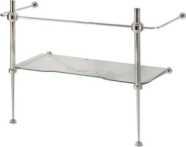 Kerasan WALDORF konstrukce pro umyvadlo 100cm se skleněnou poličkou, chrom 9196K1
