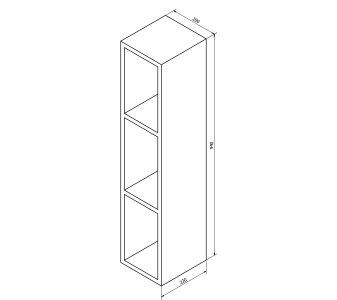 Sapho ESPACE otevřená policová skříňka 20x94x22cm, dub alabama ESC130-2222