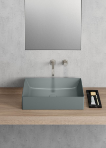 GSI KUBE X keramické umyvadlo na desku, 60x37cm, agave mat 945304