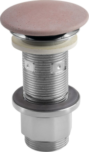 Sapho Umyvadlová výpust 5/4“, click-clack, betonová zátka, 10-80mm, růžová mat FG921