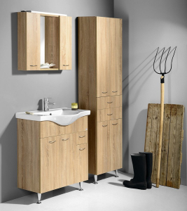 Aqualine KERAMIA FRESH umyvadlová skříňka 74, 5x74x34, 7cm, dub platin 50083