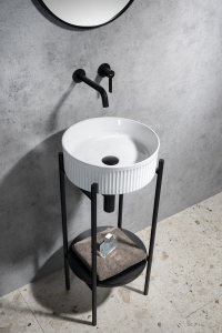 Sapho ICONIC podomítková dvouprvková umyvadlová baterie, černá mat AF008B