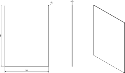 Sapho PLAIN zrcadlo s broušenou hranou 50x70cm, zakulacené rohy, CU free 1501-25