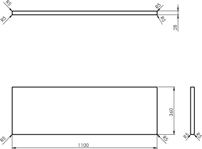 Sapho WOODY deska 1100x28x360mm, masiv přírodní dub WD116-70