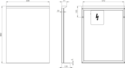 Sapho TRAKA zrcadlo s LED osvětlením a poličkou, 60x80cm TK060