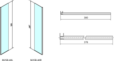 Polysan MODULAR SHOWER pevný panel k instalaci na stěnu modulu MS2, 400 mm, levý MS2B-40L