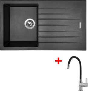 Granitový dřez Sinks PERFECTO 860 Metalblack + Flexia G13374