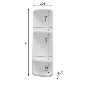 Gedy CAESAR třípatrová rohová polička do sprchy 226x710x160 mm, ABS plast, bílá 7081