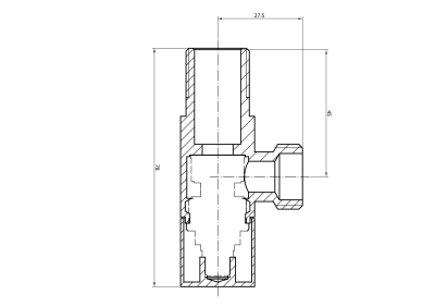 Aqualine Rohový ventil 1/2"x3/8", hranatý, chrom 5318