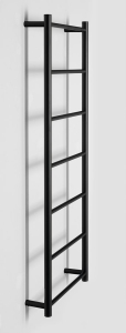 Sapho SHICK nástěnný sušák ručníků 500x1344 mm, kulatý, černá mat SH500B