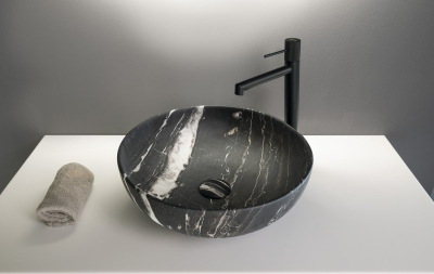 Sapho RONDANE keramické umyvadlo na desku Ø 41cm, carnico mramor AR435CM