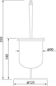 Aqualine SIMPLE LINE WC štětka na postavení, chrom GA1304